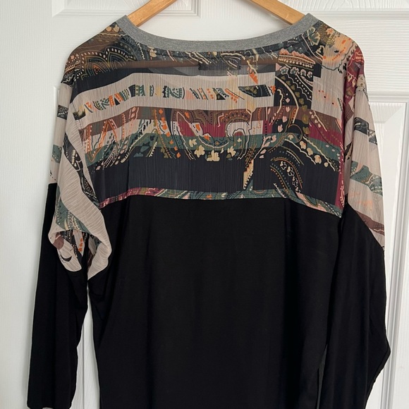 Anthropologie "TINY" Brand Black Blouse Shirt Tie Front Women’s Small Oversized - Picture 4 of 13